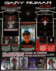 Gary Numan 1998 European Exile Merchandise Poster